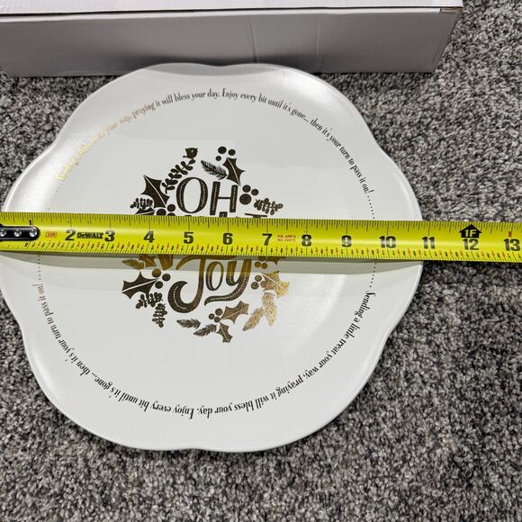 Dayspring Bless Your Day Holiday Giving Plate, White with Gold Foil, NEW IN BOX - Picture 4 of 6